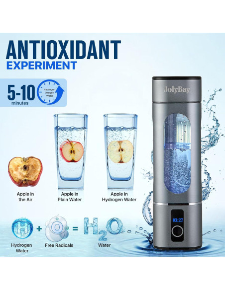 Generador de Agua Hidrógeno JolyBay 280ML con Temporizador