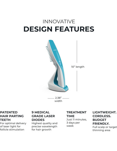 Peine Láser Hairmax Ultima 9 - Tratamiento Capilar Inalámbrico