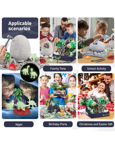 Kit Excavación Dinosaurios Jumbo Woumserta 2 Huevos 12 Figuras