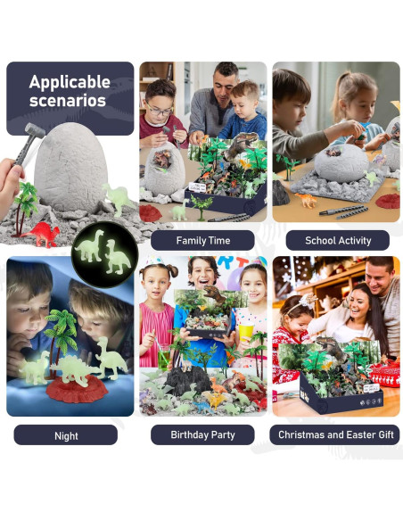 Kit Excavación Dinosaurios Jumbo Woumserta 2 Huevos 12 Figuras