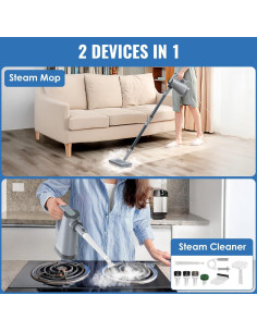 Mopa de Vapor FEPPO HD-QJ310 1300W 10 en 1 con Accesorios 2