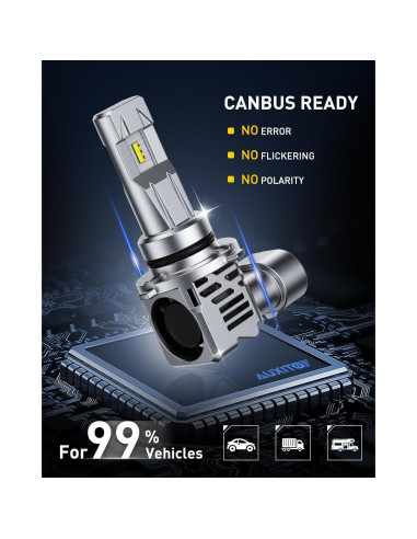Bombillas LED AUXITO HB4 9006 34000LM Luz Fría 6500K - 2 Pzas
