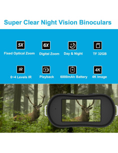 Binoculares de Visión Nocturna AUPABU 4K 6X Zoom Digital 2