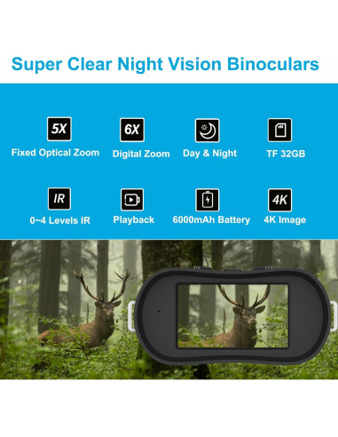 Binoculares de Visión Nocturna AUPABU 4K 6X Zoom Digital
