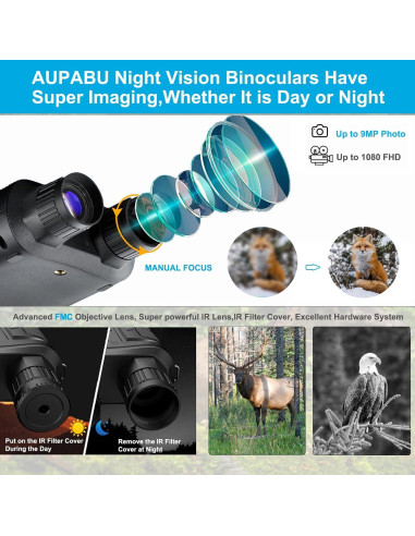 Binoculares de Visión Nocturna AUPABU 4K 6X Zoom Digital