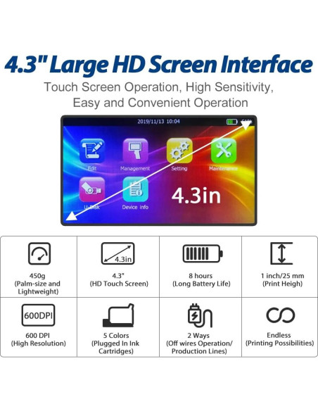 Impresora de Inyección de Tinta de Mano BENTSAI B35 25mm