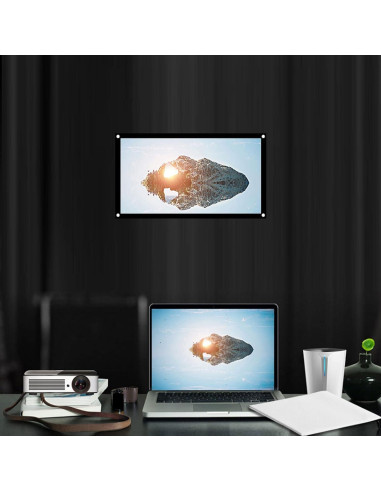 Pantalla de proyector portátil GOWENIC 101.6 cm plegable y lavable