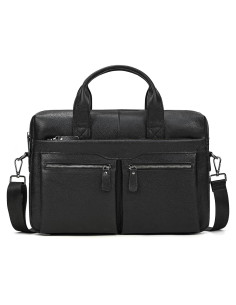 Maletín de Cuero para Laptop 15.6" Hombre - Vintage Negro