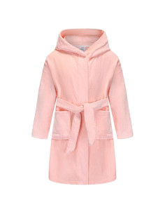 Bata de Baño con Capucha para Niños y Niñas - Algodón Rosa 2-14 Años