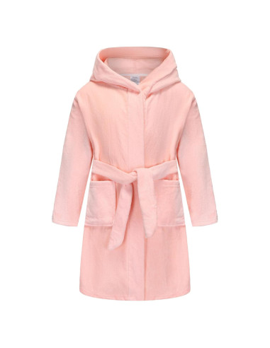 Bata de Baño con Capucha para Niños y Niñas - Algodón Rosa 2-14 Años