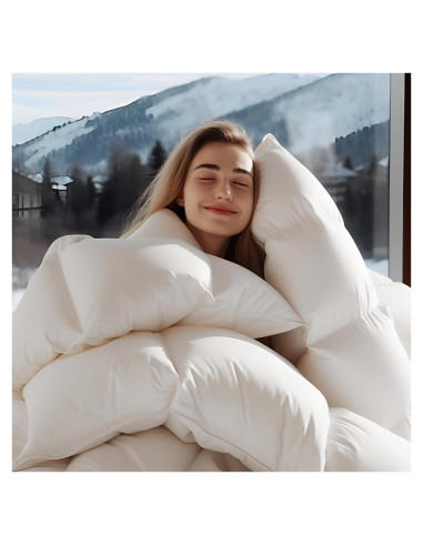 Edredón de Plumas de Ganso Wellos Reina 228x228 cm 900+ TC