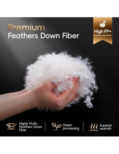 Edredón de Plumas de Ganso Wellos Reina 228x228 cm 900+ TC