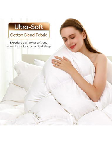 Edredón de Plumas de Ganso Wellos Reina 228x228 cm 900+ TC