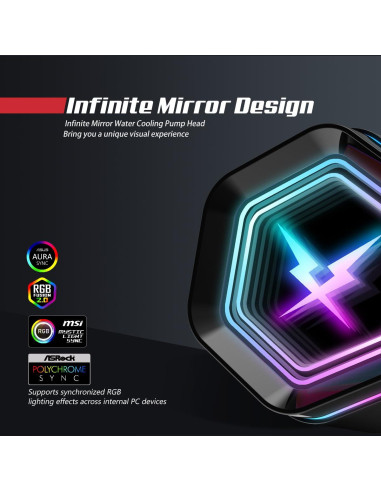 Enfriador Líquido RUIX NC240 ARGB 240mm para CPU - Negro