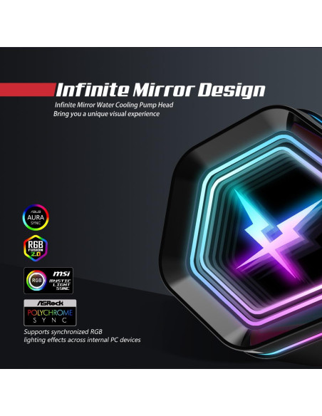 Enfriador Líquido RUIX NC240 ARGB 240mm para CPU - Negro