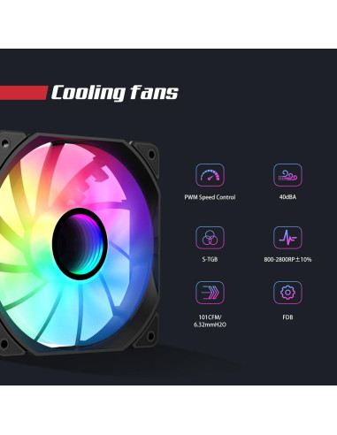 Enfriador Líquido RUIX NC240 ARGB 240mm para CPU - Negro