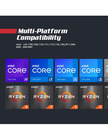 Enfriador Líquido RUIX NC240 ARGB 240mm para CPU - Negro