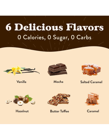 Sirope de Café Sin Azúcar Jordan - Paquete de 6 Sabores 750 ml