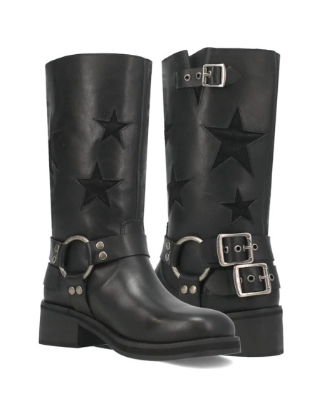 Botas de Motocicleta Goolita para Mujeres con Hebilla y Tacón 5cm