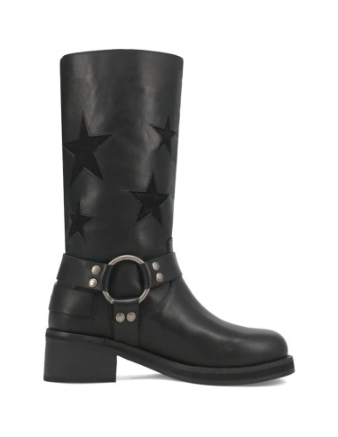 Botas de Motocicleta Goolita para Mujeres con Hebilla y Tacón 5cm