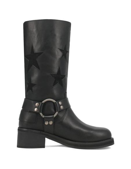 Botas de Motocicleta Goolita para Mujeres con Hebilla y Tacón 5cm