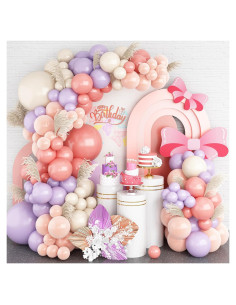 Kit Arco de Globos Isndare Rosa Púrpura y Blanco 105 Piezas