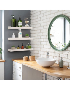 Estanterías Flotantes Emfogo de Madera Rústica 3 Unidades 42.9 cm 2