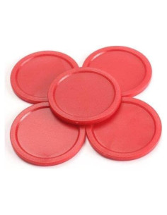 Discos de Hockey de Aire BWESOO 5 Pcs 50mm Rojo para Mesa