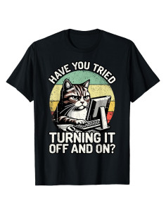 Camiseta Humor Soporte Técnico Gato IT Hombre - Regalos
