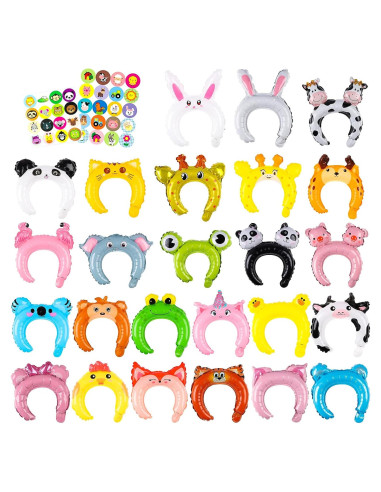 Diademas Inflables de Animales MALLMALL6 50 Piezas para Fiestas