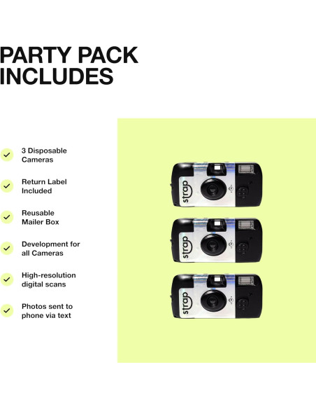 Cámara desechable Strap 27 exposiciones con flash 3m - 3 paquetes