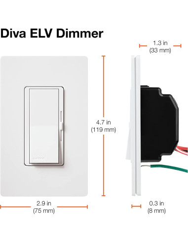Regulador Electrónico Lutron Diva DVELV-300P-BL 300W Negro
