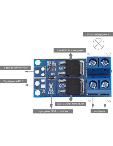 Controlador de Velocidad de Motor Luya PWM 15A 400W DC 5V-36V