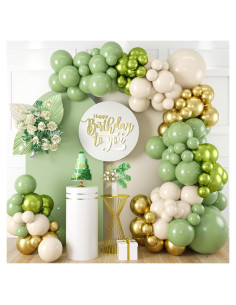 Kit Guirnalda de Globos Verde Salvia Dorado Isndare