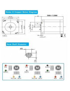 Kit Controlador CNC 5 Ejes TOSEASTARS con Motores Nema 23 2