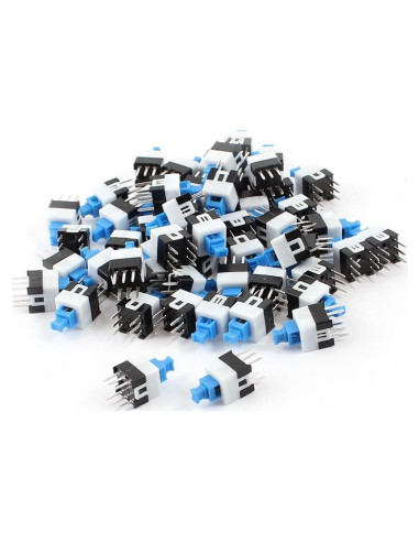Interruptor de Botón Pulsador Mini DPDT uxcell 6 Pines 7x7mm