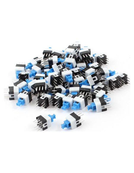 Interruptor de Botón Pulsador Mini DPDT uxcell 6 Pines 7x7mm