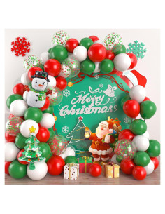 Kit de Globos de Navidad Isndare 104 Piezas Rojo Verde Blanco