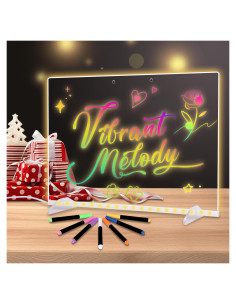 Tablero de Notas LED 33x25cm Genérico con 7 Colores y Control Remoto