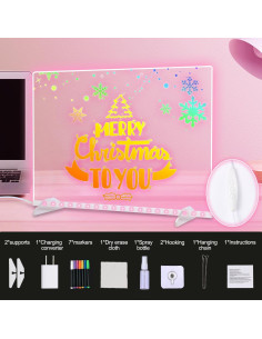 Tablero de Notas LED 33x25cm Genérico con 7 Colores y Control Remoto 2