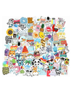 100 Pegatinas Aesthetic FNGEEN Impermeables para Laptop y Botellas