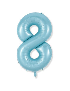Globo Número 8 Azul Perlado 101,6 cm para Cumpleaños