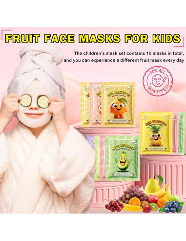 Paquete de 10 Mascarillas Faciales de Frutas LZXLUKGIR