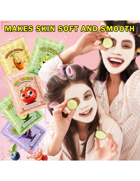 Paquete de 10 Mascarillas Faciales de Frutas LZXLUKGIR