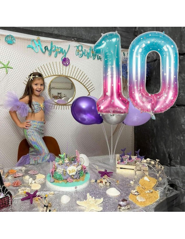 Globo de Número 0 Sirena Isndare 101,6 cm Estrellado