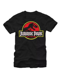 Camiseta Hombre Jurassic Park Logo Clásico Talla M Negra