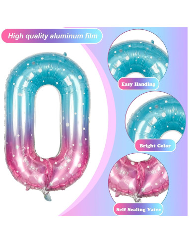 Globo de Número 0 Sirena Isndare 101,6 cm Estrellado