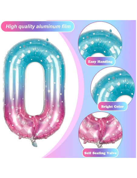 Globo de Número 0 Sirena Isndare 101,6 cm Estrellado