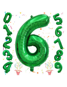 Globo de Número 6 Verde Oscuro 101,6 cm para Fiestas