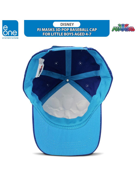 Gorra de béisbol PJ Masks 3D para niños 4-7 años azul